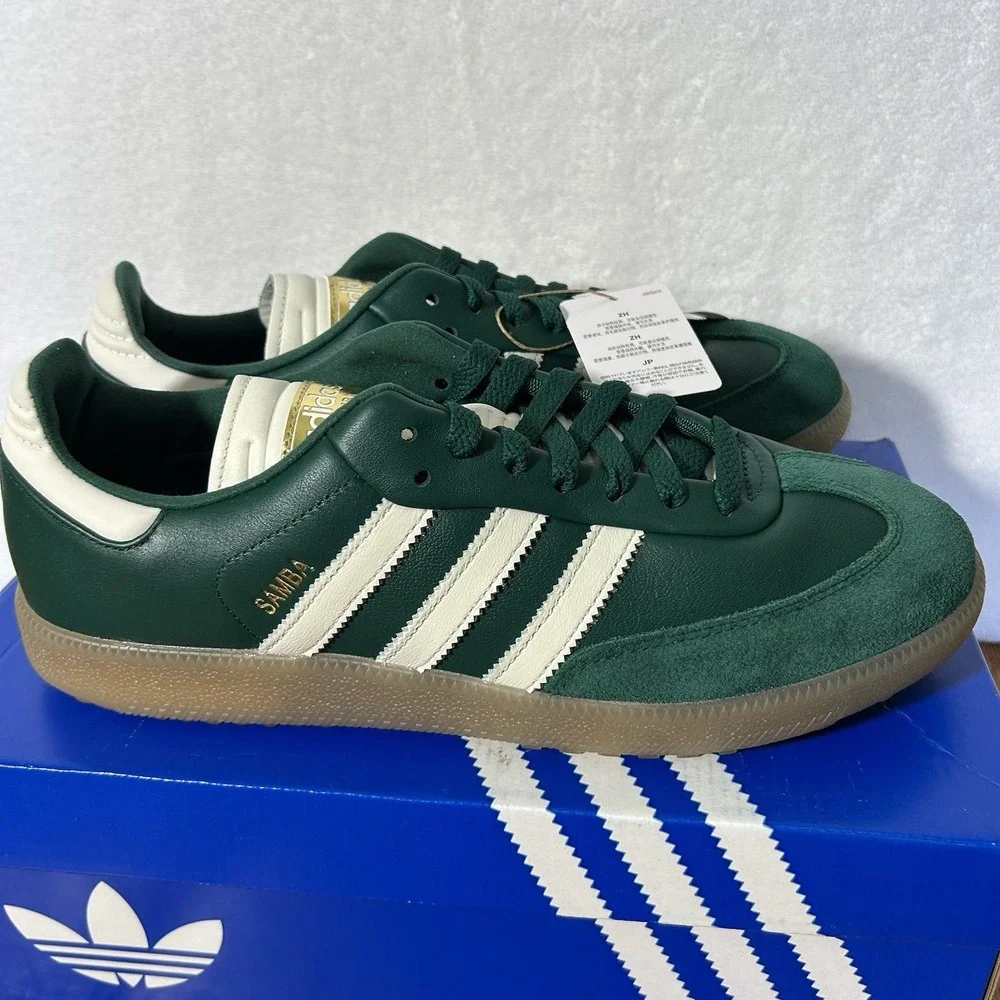 Adidas Mens Size 10 Samba Collegiate Green/White/Gum Spikeless Golf Shoes